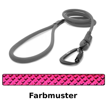 klassische Hundeleine TWIST - M - 175cm - pink mit schwarzen Haken